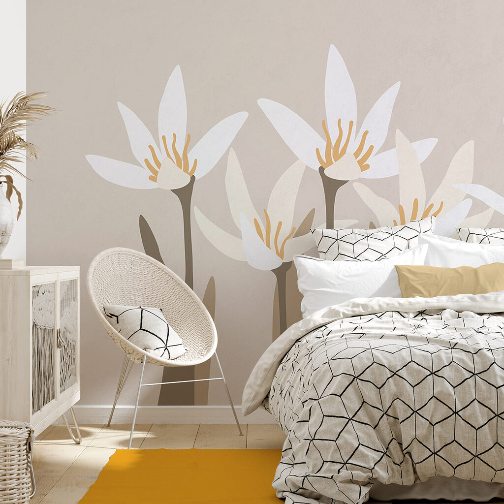 Stylised white blooms — interior 2