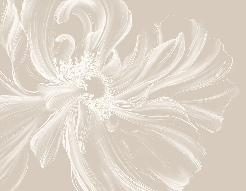 Flower lines fanning out — full design
