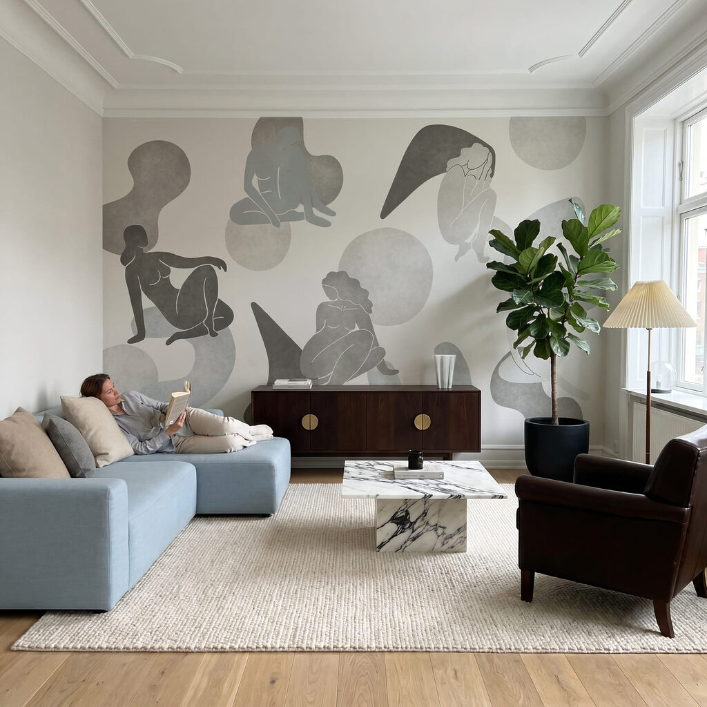 Figures among soft shapes — interior 2
