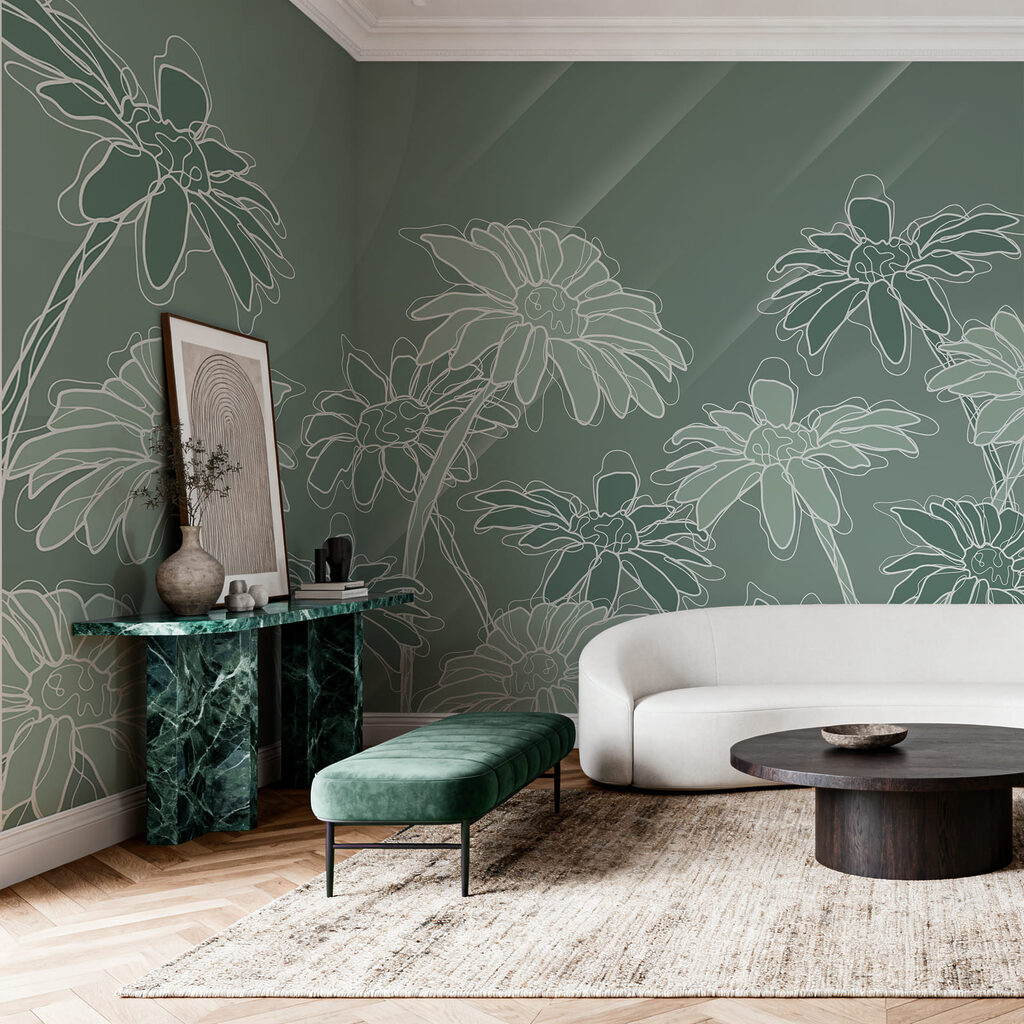 White flower lines — interior 1