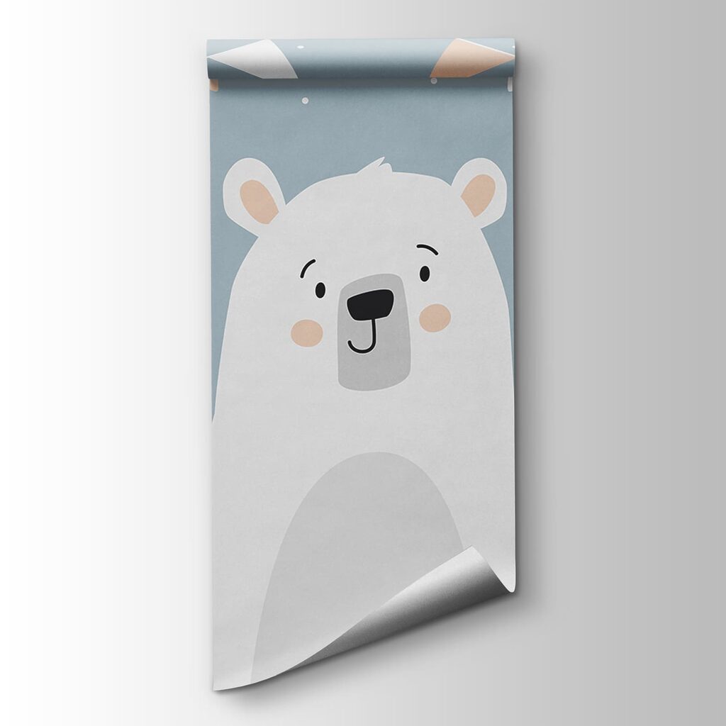 White bear under bunting — product view