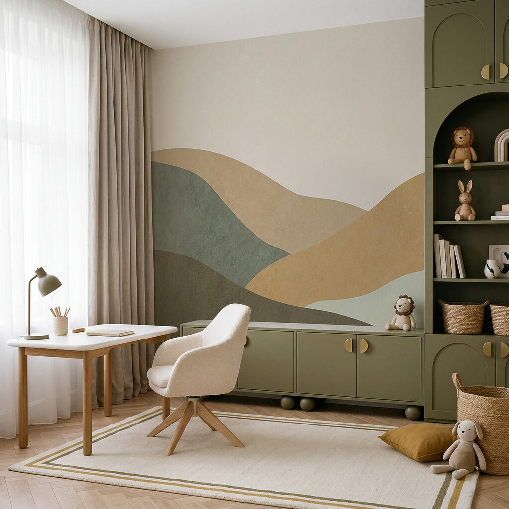 Hills in colour blocks — interior 2