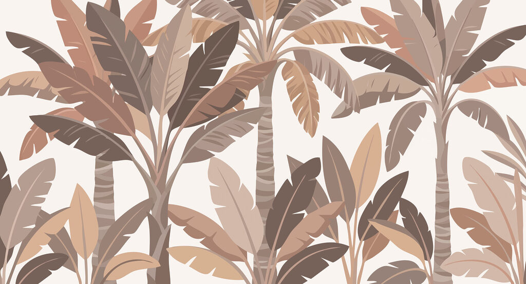Overlapping tropical leaves — full design