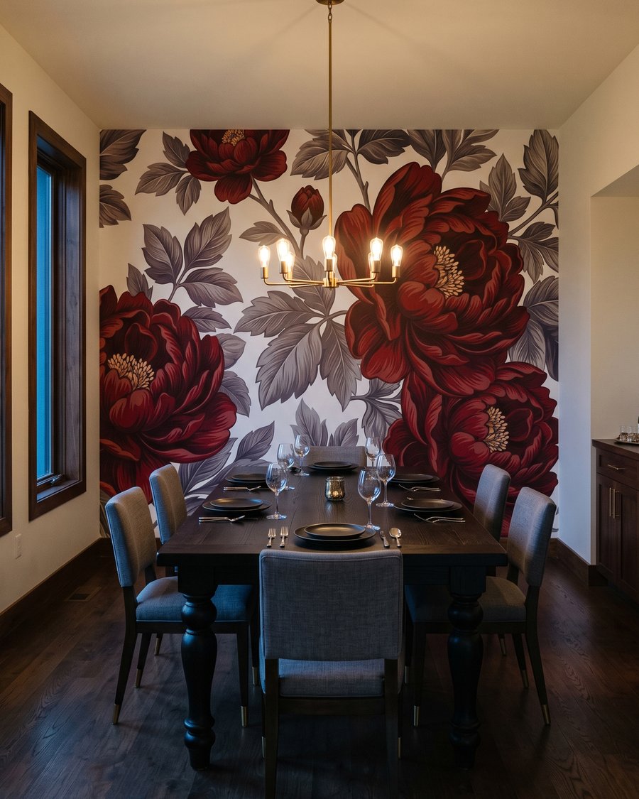 Roses After Dusk in an interior