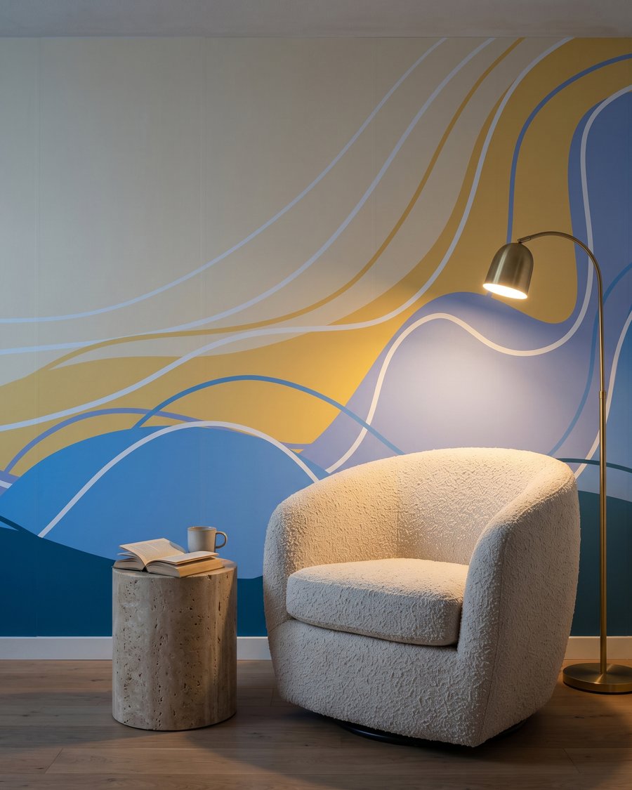 Blue waves under yellow — interior 3