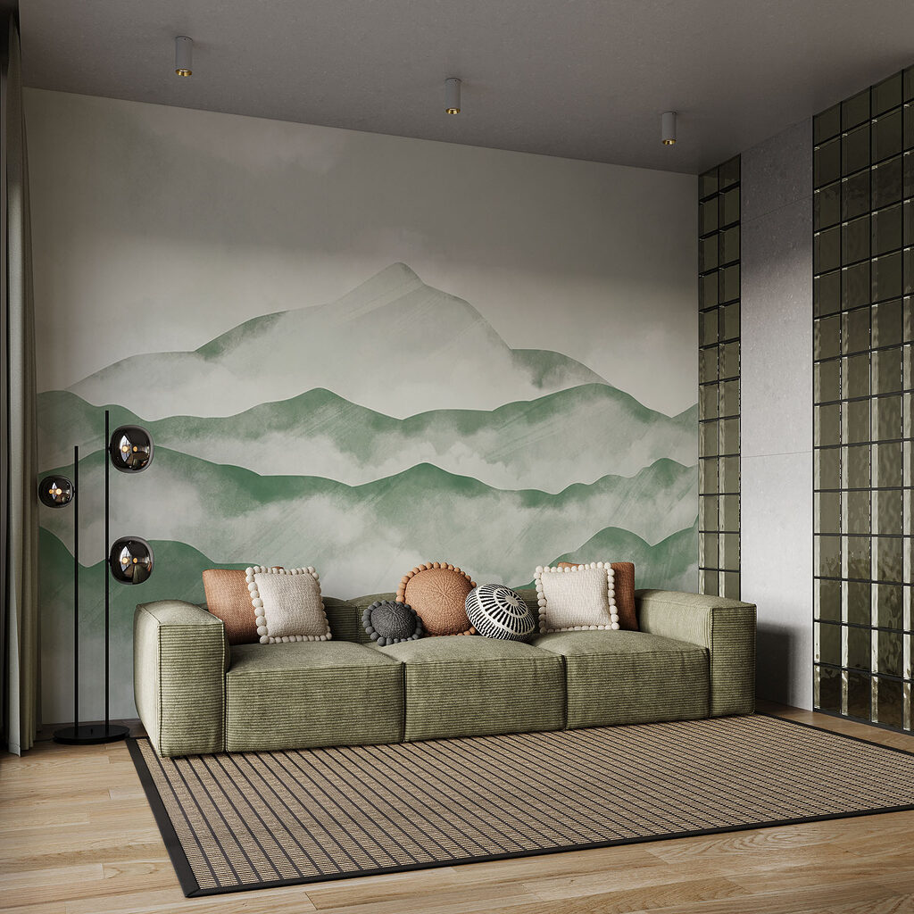 Mountains in Watercolour in an interior