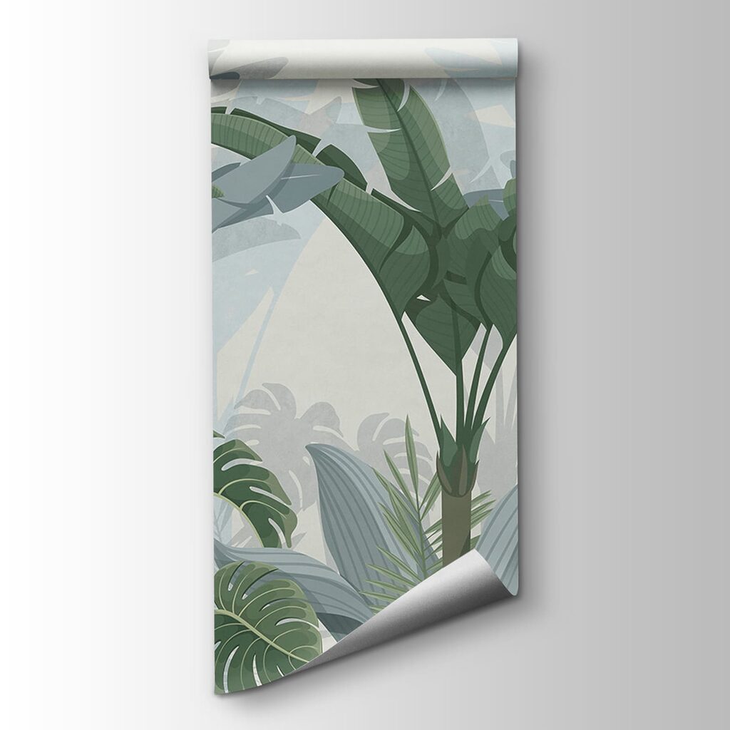 Grey-green tropical leaves — product view