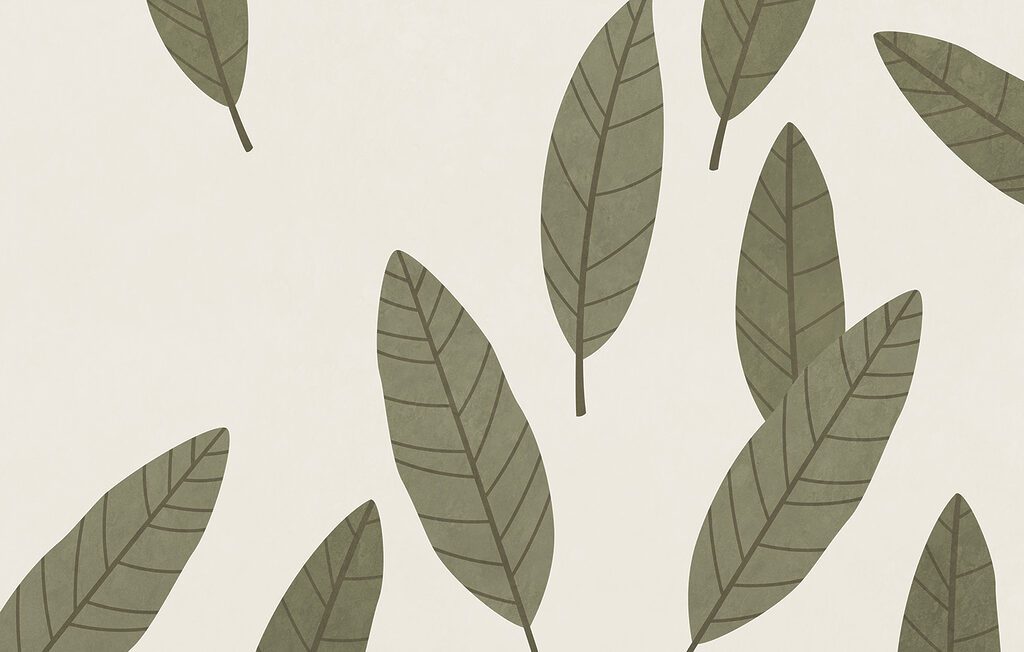 Loose leaves with veins — full design
