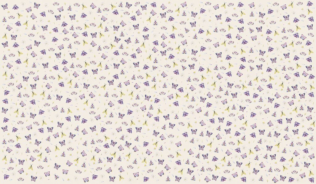Tiny butterflies and flowers — full design