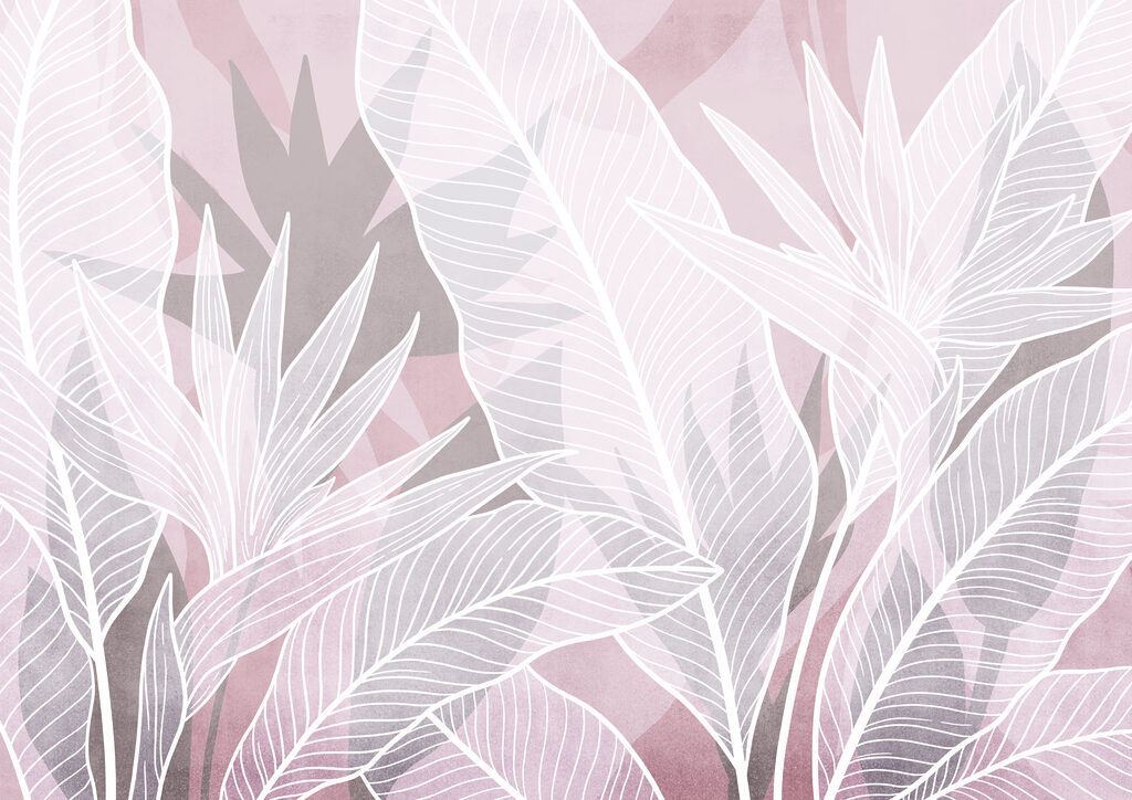 White leaf outlines — full design