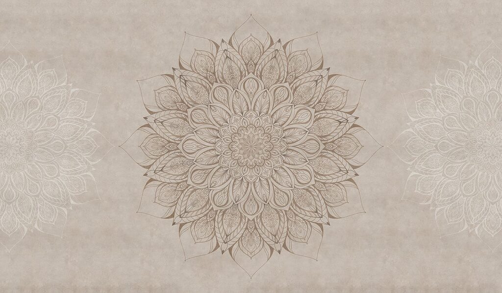 Weathered flower mandala — full design