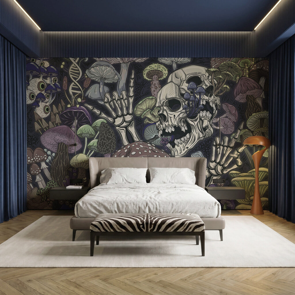 Mushroom Skull Garden in an interior