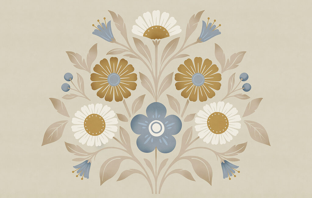 Folk Flower Bouquet — full design