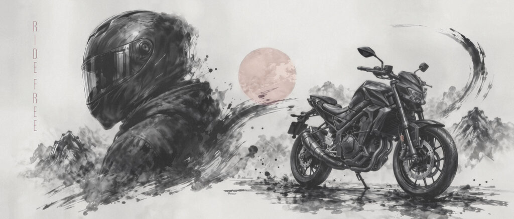 Motorcycle in Ink — full design