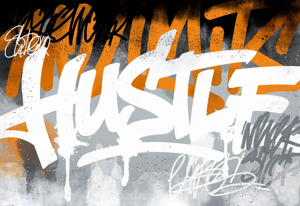 Graffiti letters over paint — full design