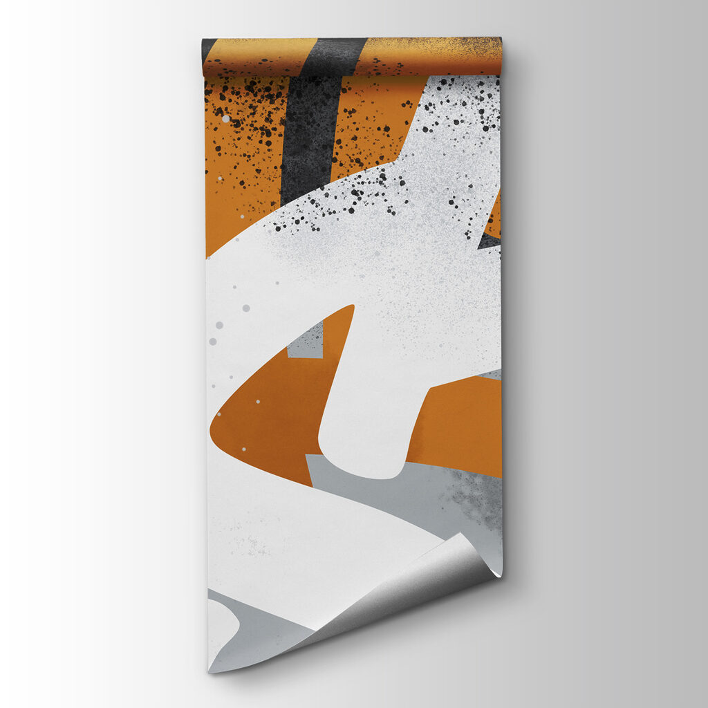Graffiti letters over paint — product view