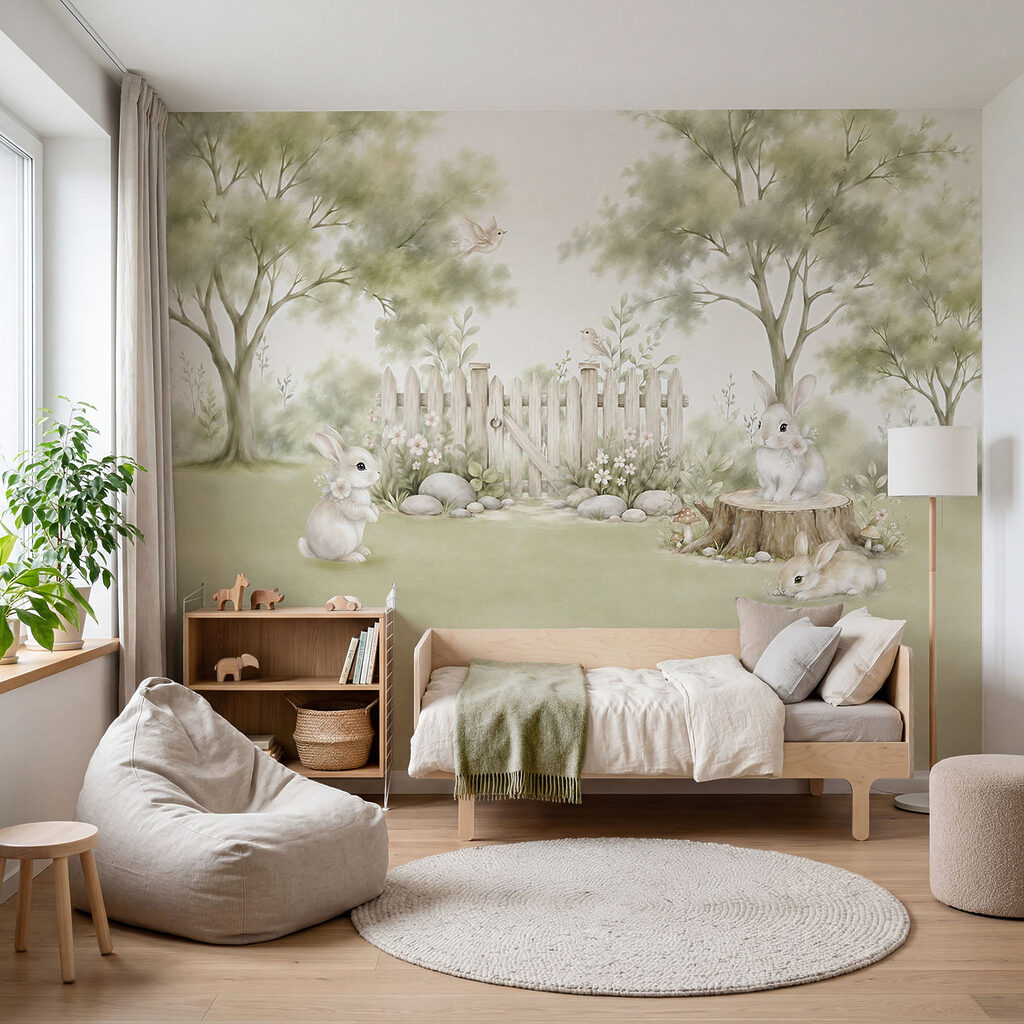 Garden Rabbits in an interior