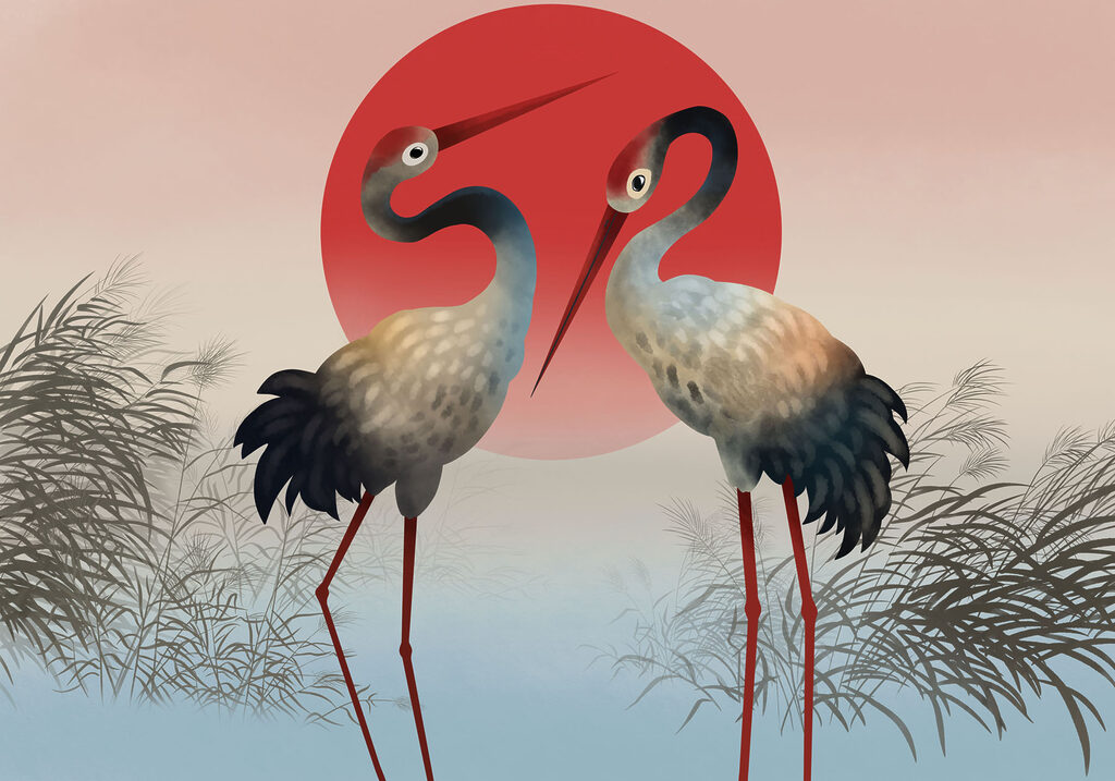 Cranes Before the Sun — full design