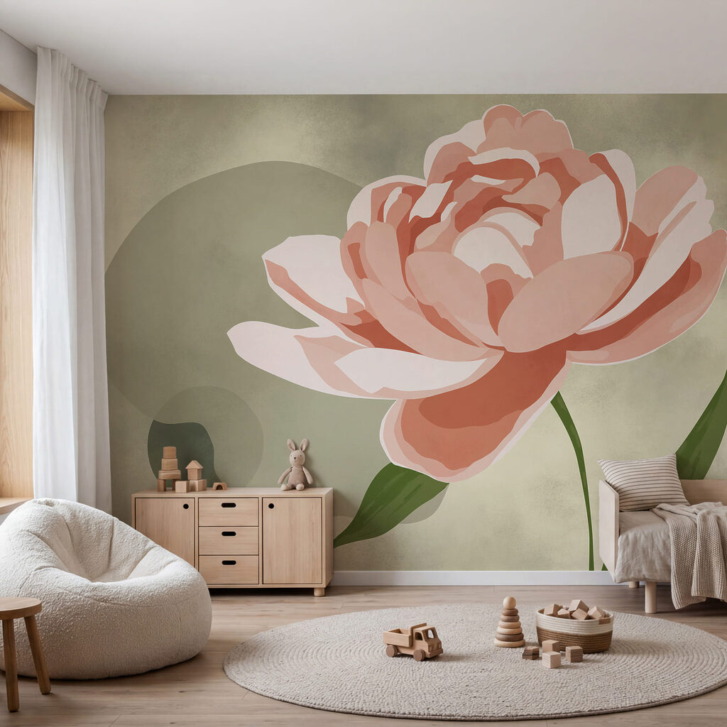 Painted Single Peony — interior 1