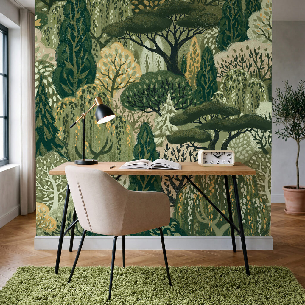 Woodland Treetop Pattern in an interior