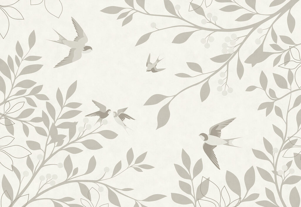 Birds Among Leaves — full design