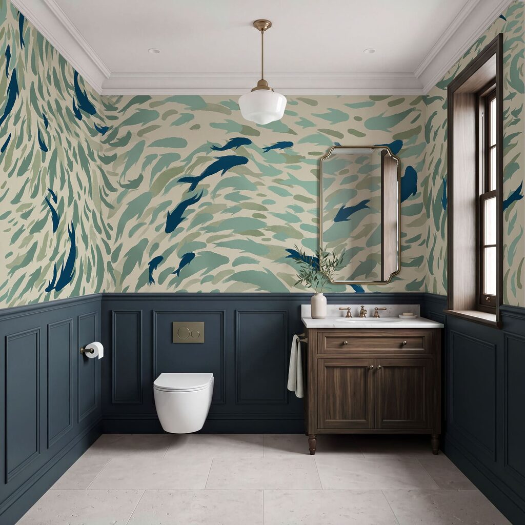 Fish in Swirling Currents in an interior