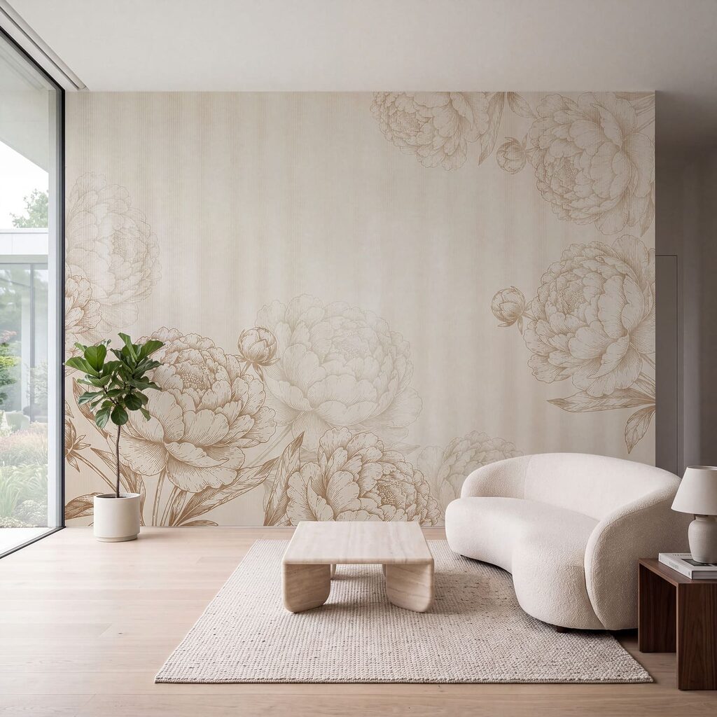 Rose Linework Frame in an interior