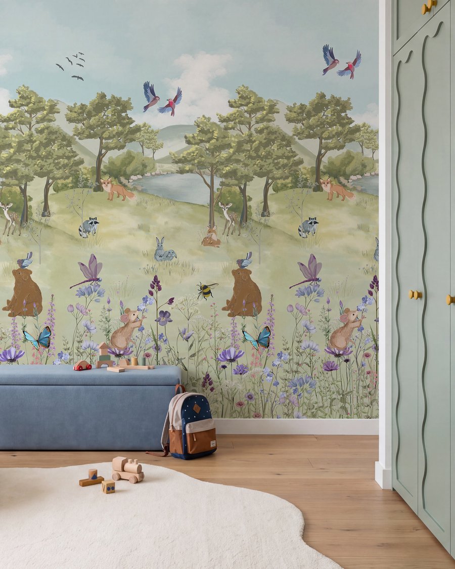 Woodland friends among meadow flowers — interior 3