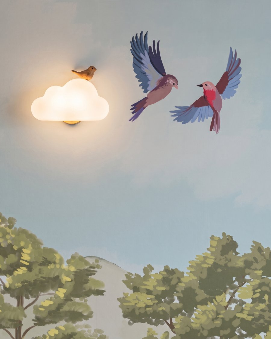 Woodland friends among meadow flowers — detail