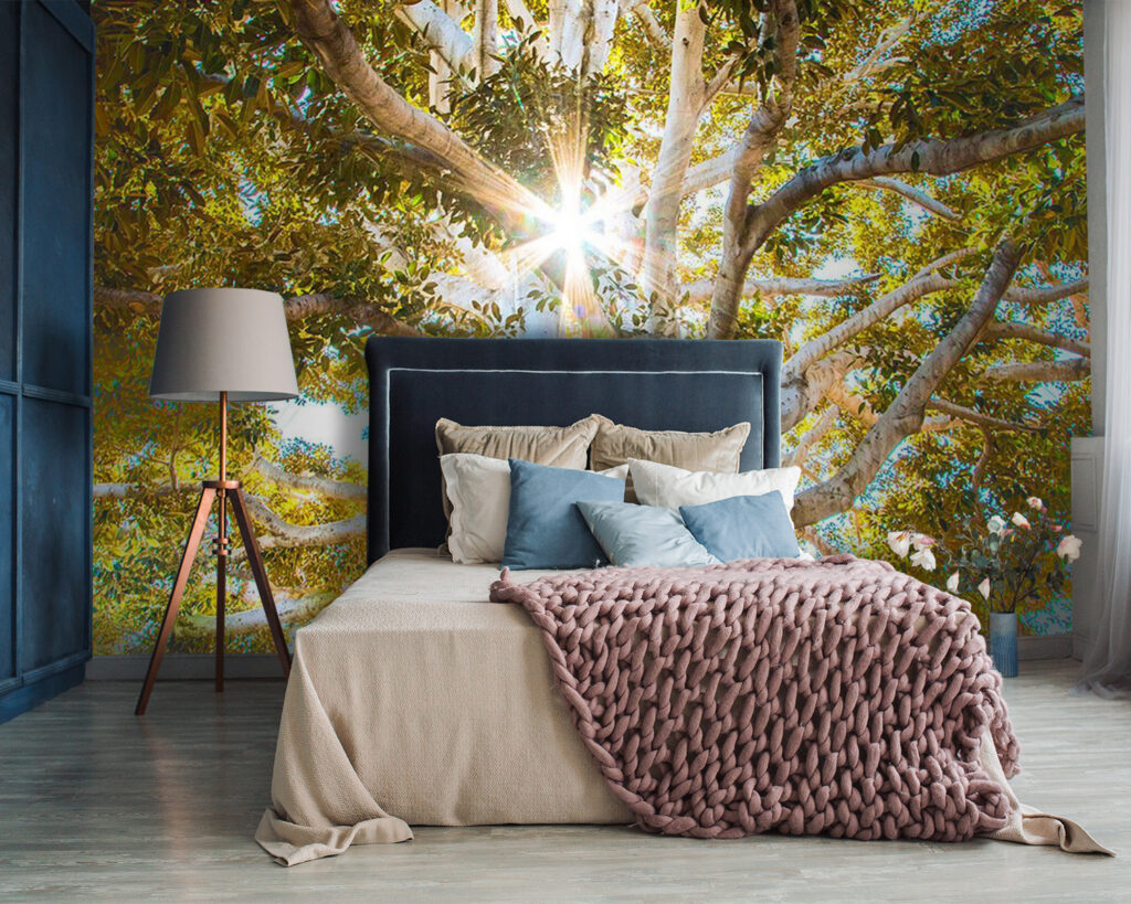 Sunbeams behind tree roots — interior 2