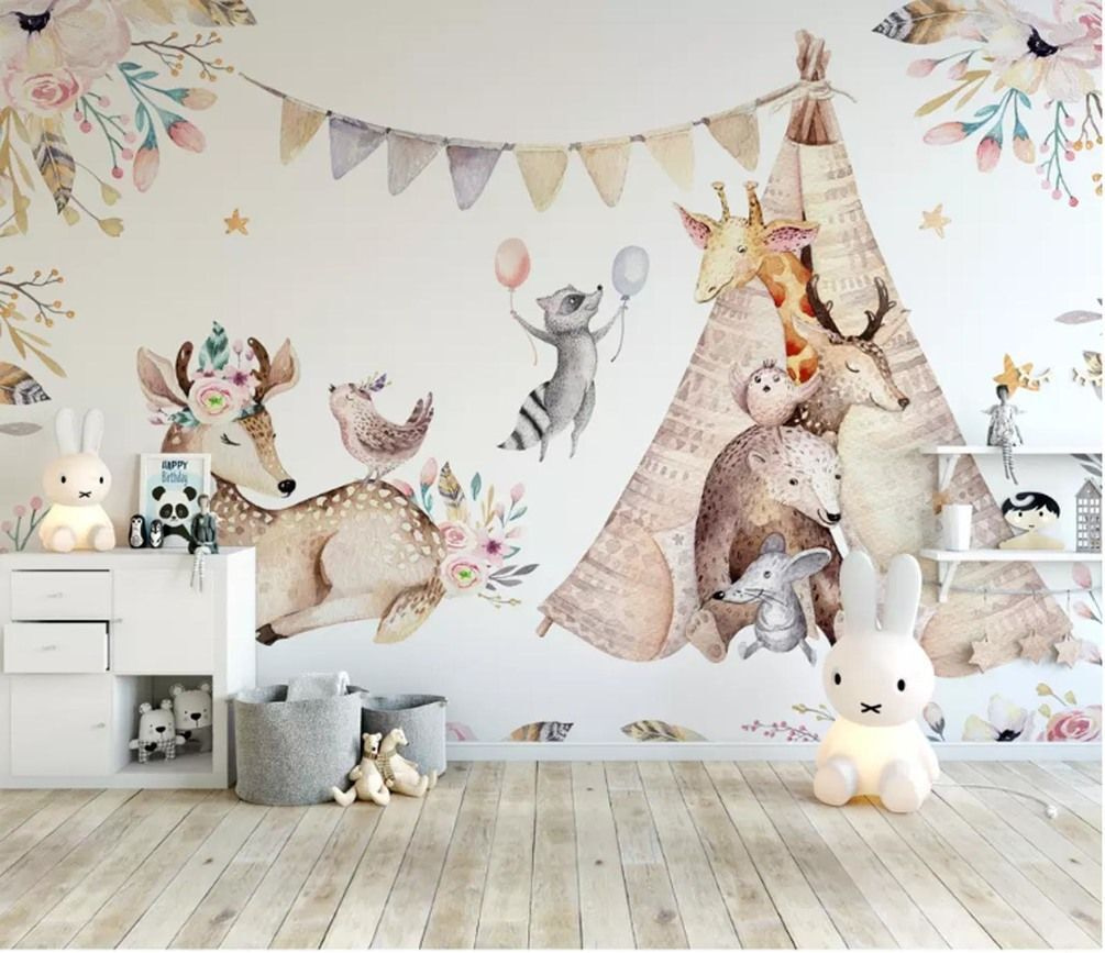 Tipi with woodland friends — interior 2