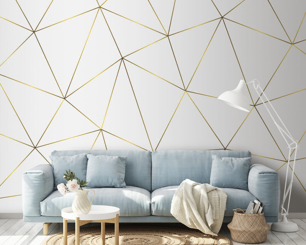 Fine triangles on white — interior 2