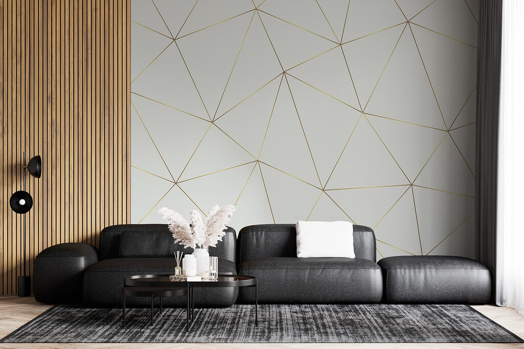 Fine triangles on white — interior 3