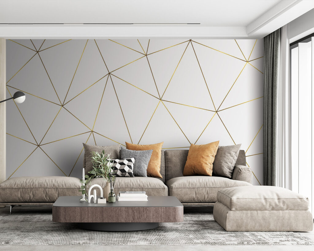 Fine triangles on white — interior 1