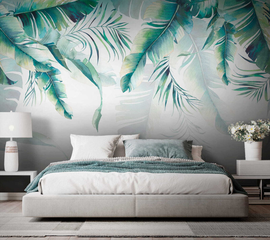 Turquoise leaves above white — interior 3