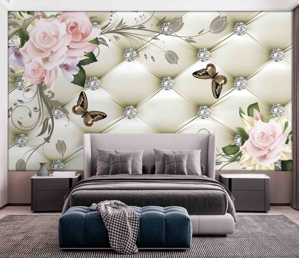 Butterflies on pink quilting — interior 5