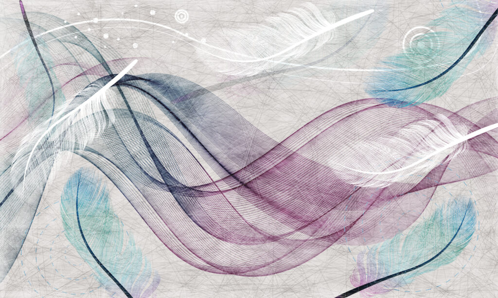 Sheer ribbons in pastels — full design