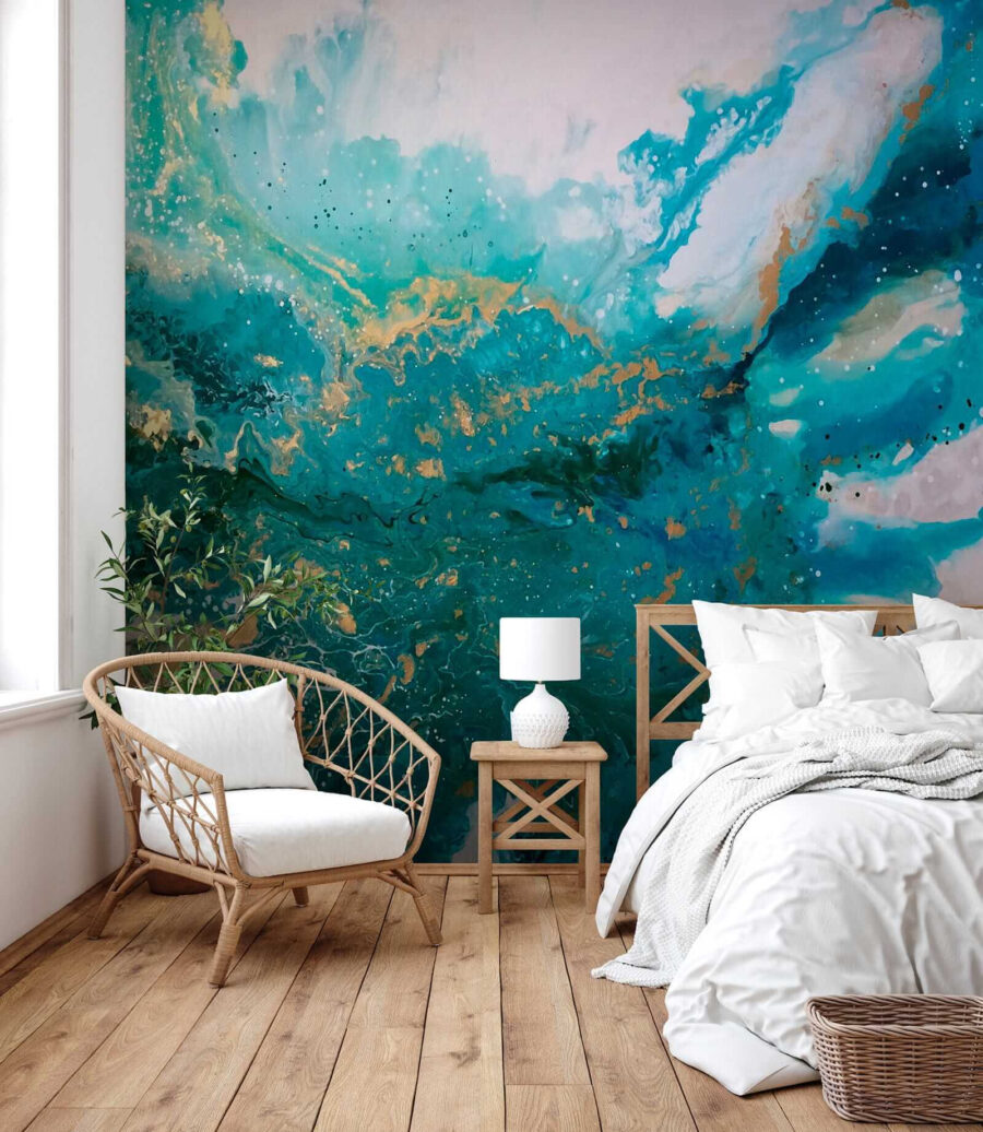 Turquoise streams, gold traces — interior 3
