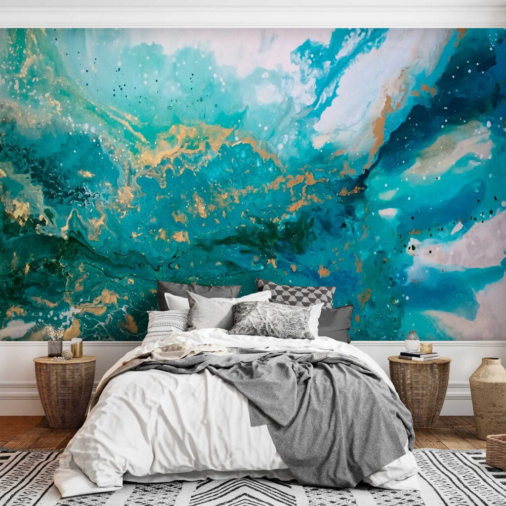 Turquoise streams, gold traces — interior 4