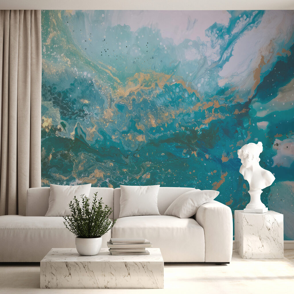 Turquoise streams, gold traces — interior 9