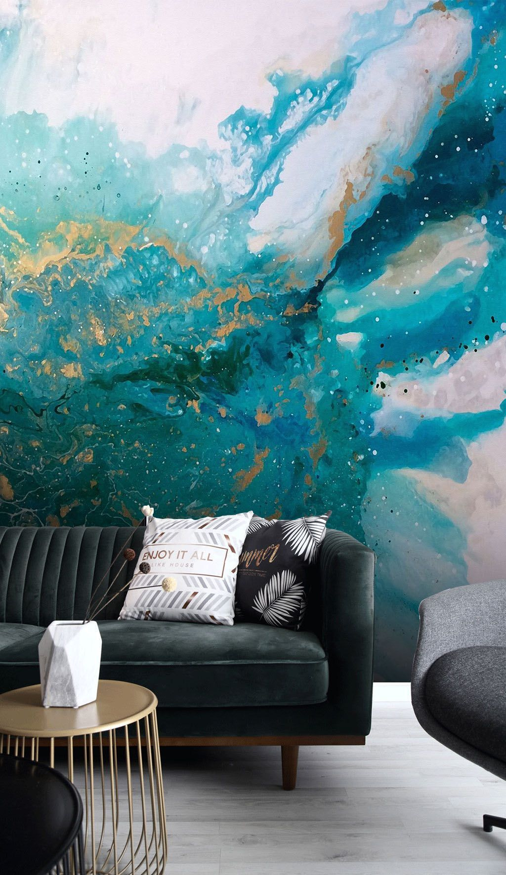 Turquoise streams, gold traces — interior 1