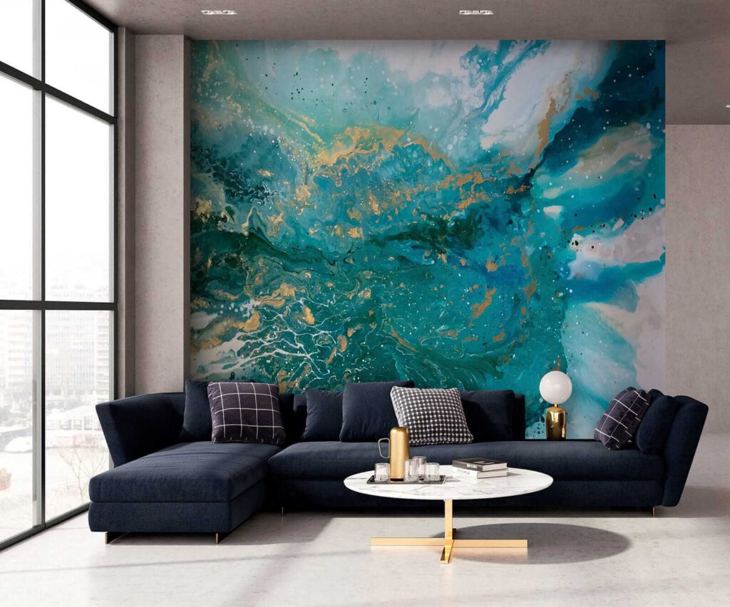 Turquoise streams, gold traces — interior 6