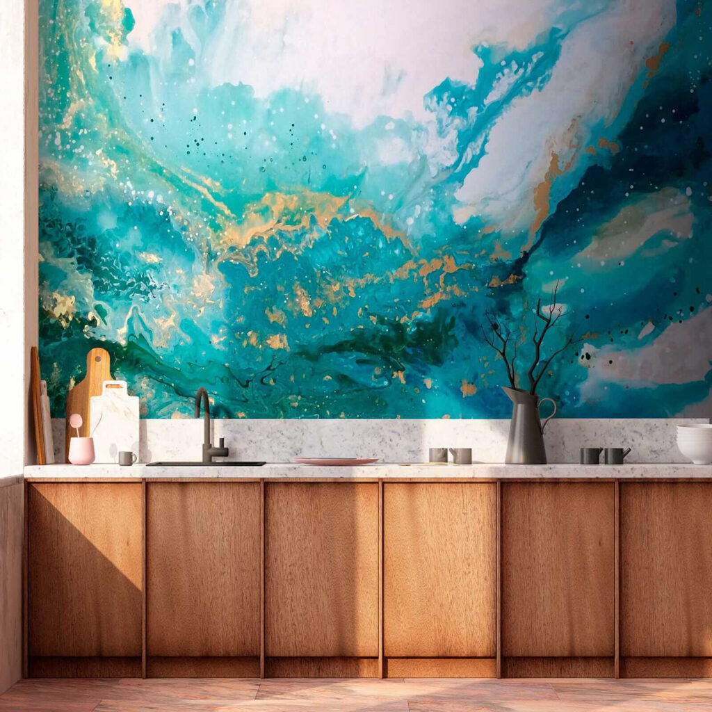 Turquoise streams, gold traces — interior 7
