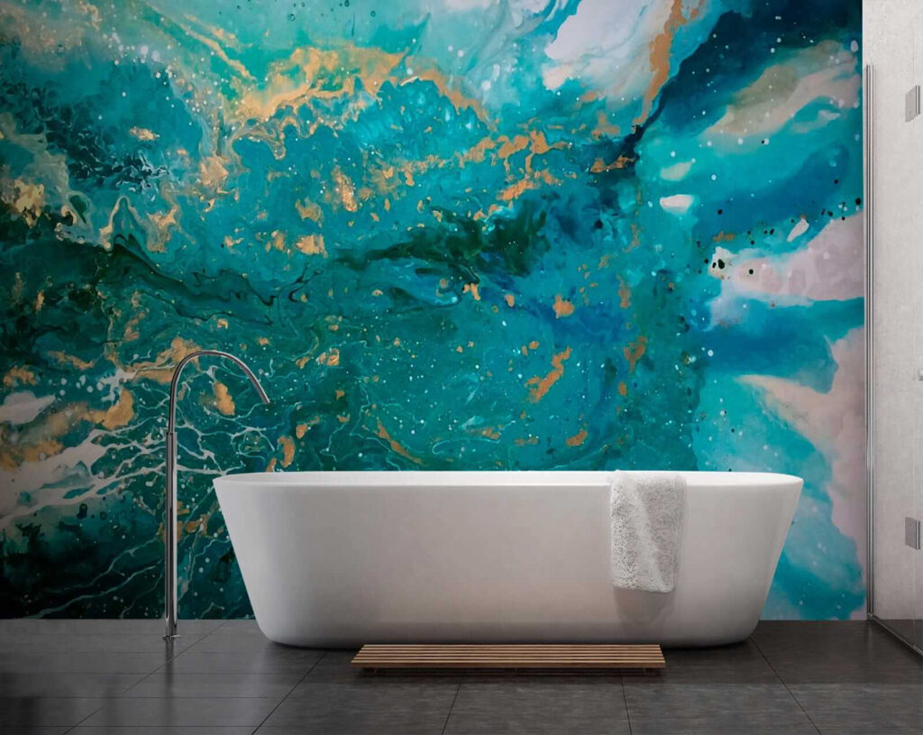 Turquoise streams, gold traces — interior 8