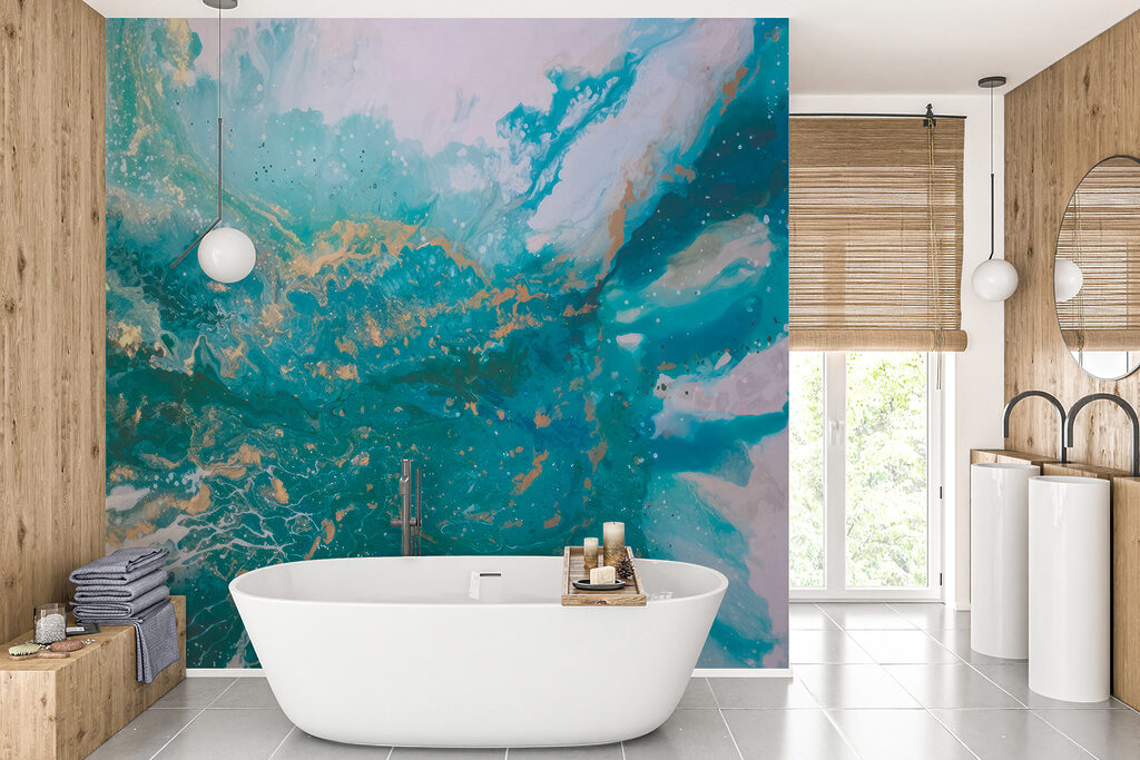 Turquoise streams, gold traces — interior 10