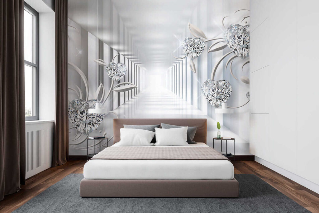 Sparkling hearts in corridor — interior 3