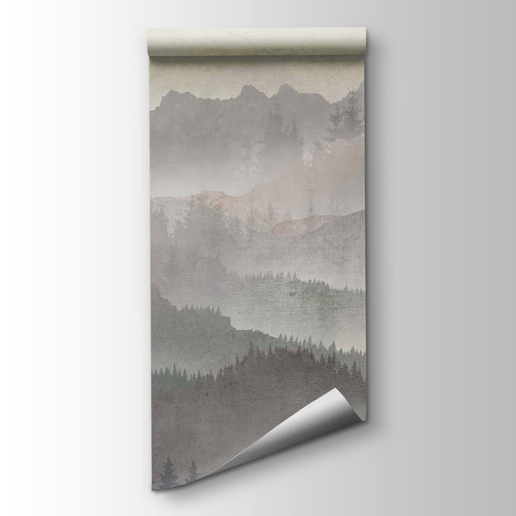 Birds above grey ridges — product view
