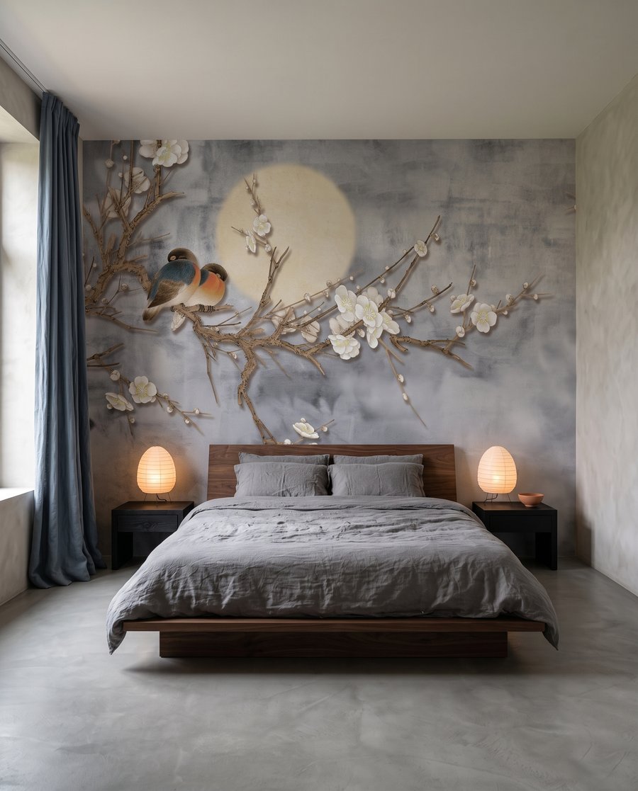Bird on Blossom Branch — interior 2