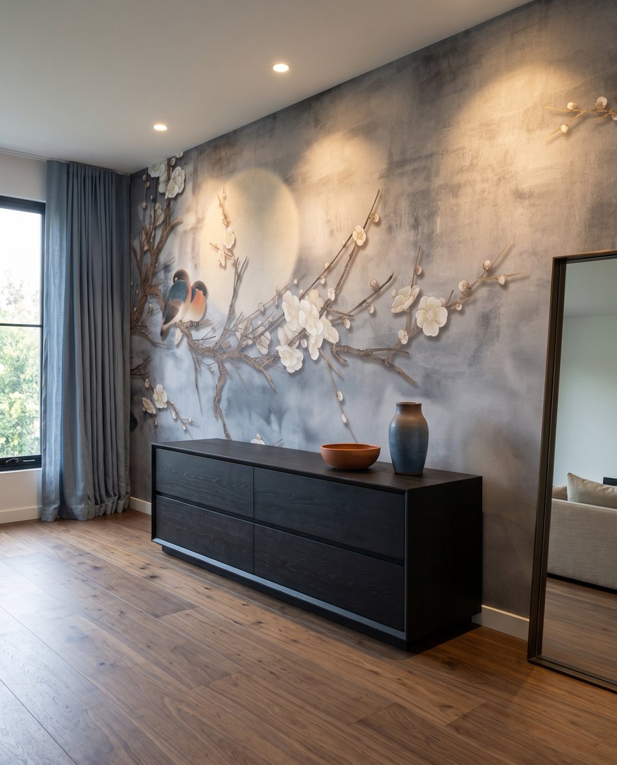 Bird on Blossom Branch — interior 4
