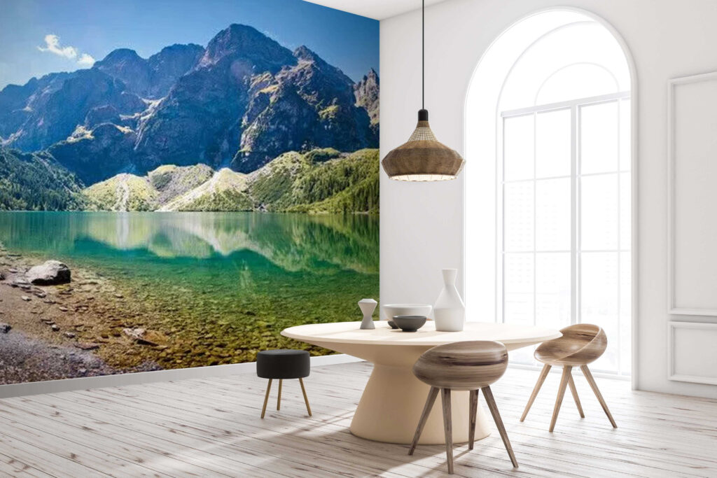 Mountain lake between cliffs — interior 1
